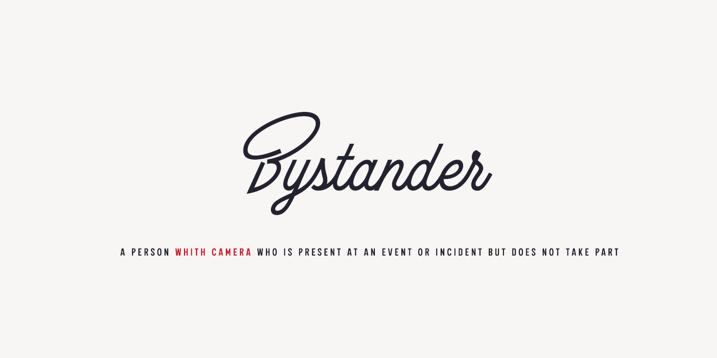 Beispiel einer The Bystander Collection Serif Medium-Schriftart